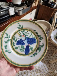 Porcelain Dinner Plate From The 'Les Toucans' Pattern By Herms