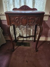 Hand-carved Walnut Half-moon Console Table In French Provincial Louis XV Style