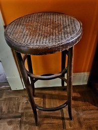 Bentwood Bar Stool With Cane Seat In Thonet Style
