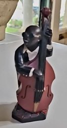 Resin Figurine Titled 'Jazz Musician Double Bass Player'