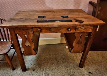 Oak Arts & Crafts Mission-style Library Table Or Writing Desk