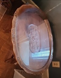 Carved Wood Occasional Table With Glass Top, French Louis XV Style