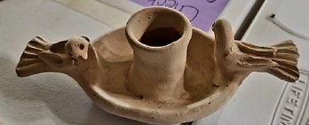 Terra Cotta Pottery Bird-shaped Candle Holder
