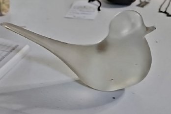 Frosted Glass Bird Figurine