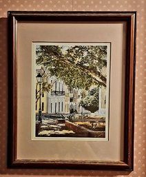Hand-colored Print Depicting A New Orleans Courtyard Scene