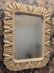 Wall Mirror With Gathered Cream Ceramic-like Or Plaster-framed Border