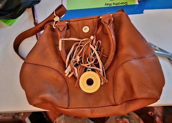Isaac Mizrahi Brown Pebble Leather Satchel