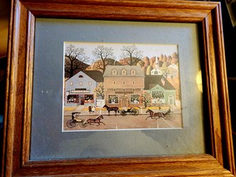 Framed Print Titled 'Olde Windsor Village' By Charles Wysocki