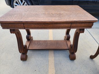 Quarter-sawn Oak Library Table In Mission Style