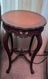 Mahogany Occasional Table With Marquetry Inlay Top (matching Table In Another Lot)