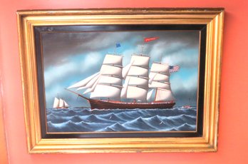 Professional Copy Of Ship Painting Columbus By J. Howes