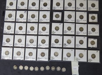 Lot Of 50 Mercury Dimes, Dates Vary From 1916-1944