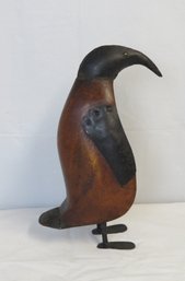 Carved Wood And Tin Penguin Figure