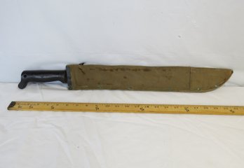 WWII Machete And Canvas Scabbard