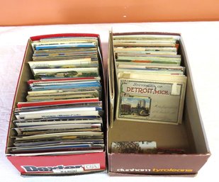 One And A Half Shoe Boxes Include Sets Of U. S. City Post Cards