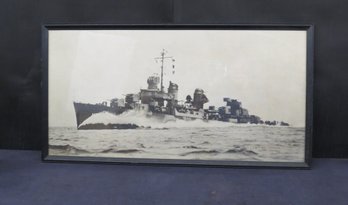 Large Framed Photograph Of WWII Destroyer USS Nicholas