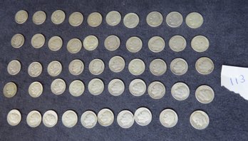 Lot Of 50 Roosevelt Silver Dimes