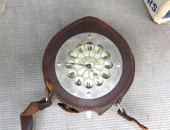Chicago Watchmans Clock In Leather Case, Dated 1916 On Dial