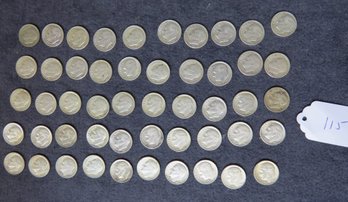 Lot Of 50 Silver Roosevelt Dimes