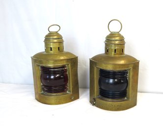 Port And Starboard Brass Nautical Lamps