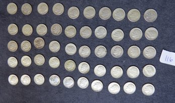 Lot Of 50 Silver Roosevelt Dimes