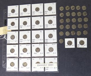 Lot Of 48 Non-silver Roosevelt Dimes, Loose Dimes Are All From The 1980s