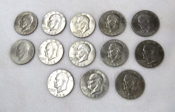Lot 13 Eisenhower Dollars, Ten 1978, One 1974, Two 1776-1976 Dollars