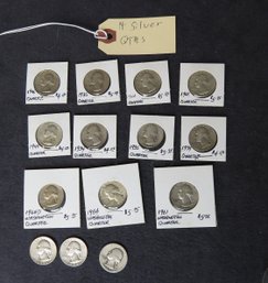 Lot 14 Washington Silver Quarters
