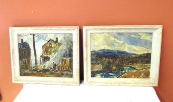 Two Oil Painting On Artist Board