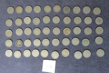 Lot Of 50 Liberty Head Nickels, Mixed Dates