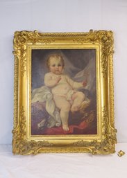 Old School Style Oil On Canvas Of The Christ Child