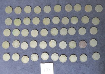 Lot Of 50 Liberty Head Nickels, Mixed Dates