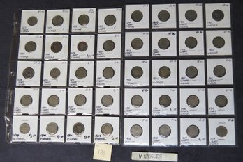 Lot Of 40 Liberty Head Nickels, Mixed Dates