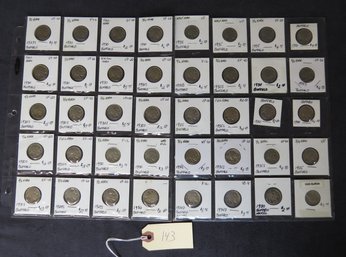 Lot Of 40 Buffalo Nickels, Mixed Dates