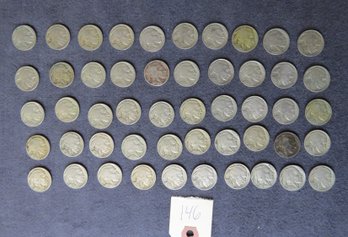 Lot Of 50 Buffalo Nickels, Twenty-two 1934, Twenty-eight 1935