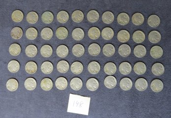 Lot 50 Buffalo Nickels, Twelve 1935, Thirty-eight 1936