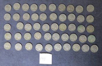 Lot Of 50 Buffalo Nickels, All 1936