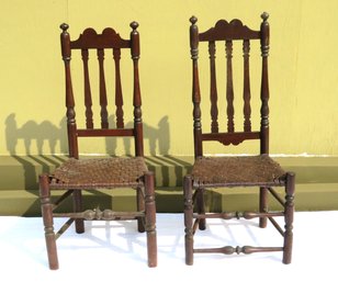 Two Bannister Back Side Chairs