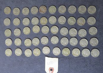 Lot Of 50 Buffalo Nickels, All 1936