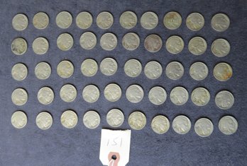 Lot Of 50 Buffalo Nickels, All 1936