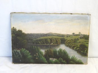 Unframed Oil On Canvas Landscape - Unsigned