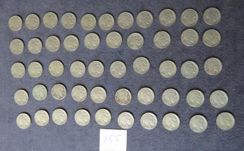 Lot Of 50 Buffalo Nickels, All 1937
