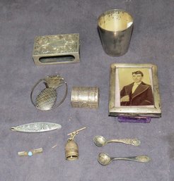 Lot Of Sterling Smalls - 59.23 Dwt Not Including Knife Or Frame.