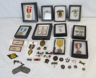Lot Of American Medals, Pins Etc.