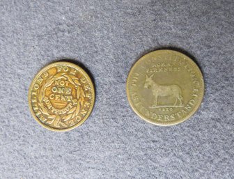 Two Hard Times Tokens, 1837 Millions For Defense And I Take Responsibility