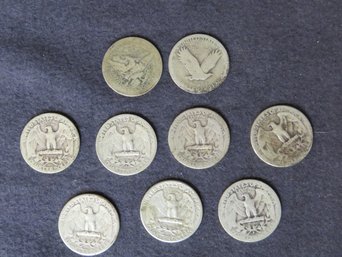 Nine Quarters - Barber - Standing Liberty - Washington