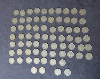 Lot Of 57 Buffalo Nickels, Two 1912 V Nickels, Two 39 Jeffersons