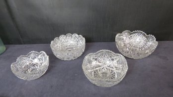 Lot 4 Brilliant Cut Glass Bowls,