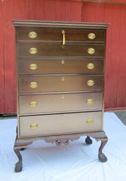 Six Drawer NH Chest On Claw And Ball Feet With Rams Horn Drop In Center Skirt