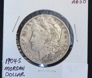One Morgan Silver Dollar, 1904-S